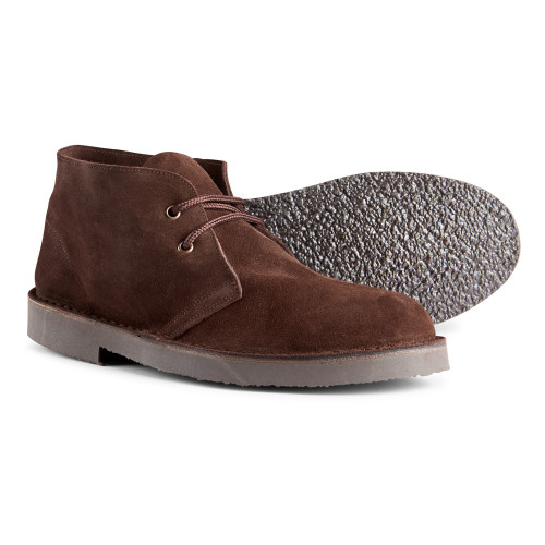 Roamers Men's Original Dark Brown Suede Mod Leather Desert Boots