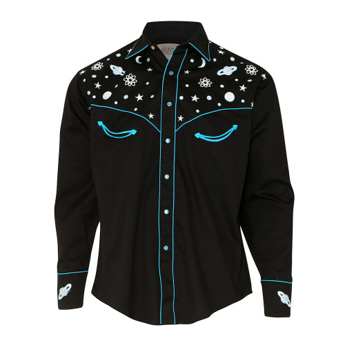 Mens Rockmount Out of This World Western Embroidered Cowboy Shirt