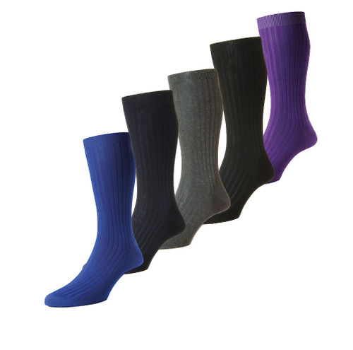 Pantherella Mens Danvers Rib Socks Made In The UK Sizes S/M/L