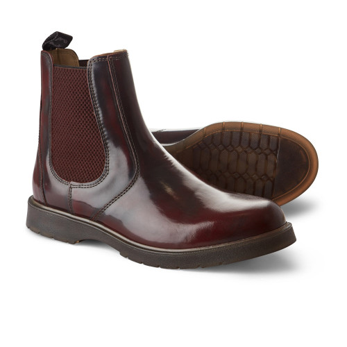 Mens Grafters Leather Burgundy Chelsea Boots