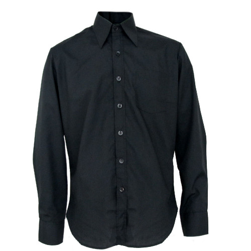 Chenaski Mens Basic Black Retro Shirt