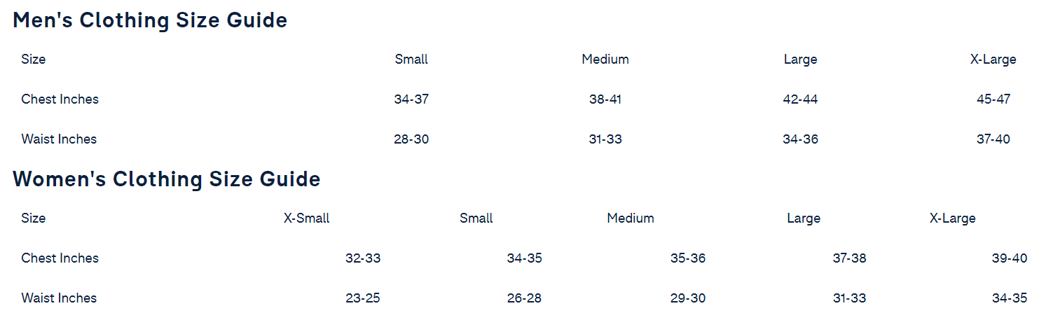 fila tracksuit size chart