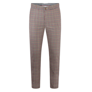 Relco Mens Tweed Multi Check Sta-Press Mod Golf Trousers - Retro Star