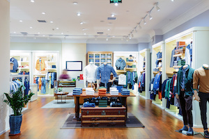 Interior of nondescript clothing store