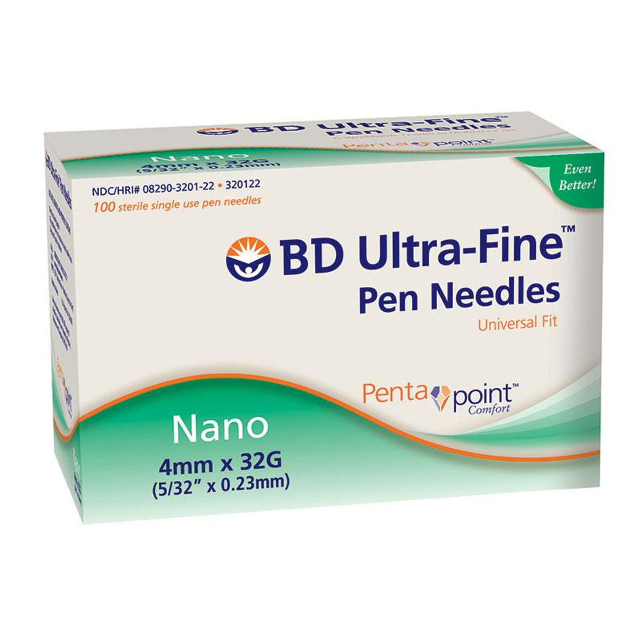 Ultra-fine Nano Pen Needle 32g X 4 Mm (100 Count)