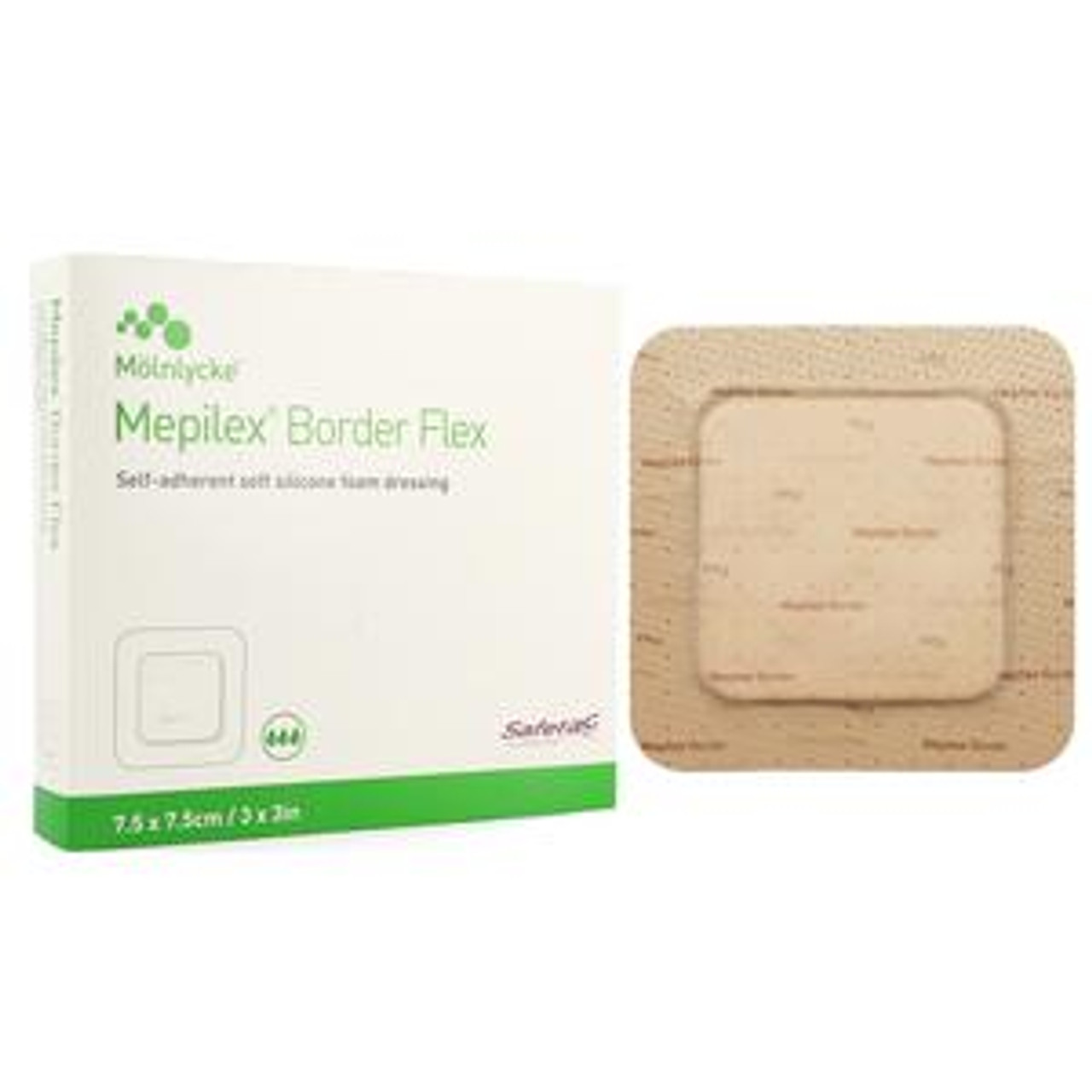 Molnlycke Mepilex® Border Flex Foam Dressing, Self-Adherent, 3'' x