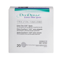 Duoderm Extra Thin Hydrocolloid Dressing 1-3/4" X 1-1/2" Oval Spot 