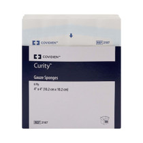 Curity sterile gauze sponge 4" l x 4" w, 8 ply, sterile 2's.
