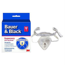 3M Bauer & Black Scrotal Support Suspensory, with Leg Straps, Medium (Size 0 to 2)