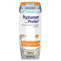 Peptamen® with Prebio1 Complete Elemental Vanilla Flavor Liquid Nutrition 250mL Can, 250kCal, Lactose-free, Gluten-free