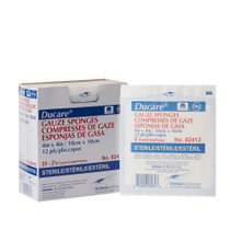 Gauze dressing sponge 4" x 4" 12 ply, sterile 2's