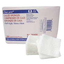 Derma Sciences DuCareGauze Dressing/Sponge, 8-Ply, 4" x 4"