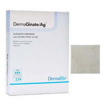 Dermarite DermaGinateAg Alginate Wound Dressing, with Antibacterial Silver, 4" x 5"