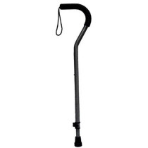 Offset Aluminum Cane With Tab-loc Silencer, Black, 300 Lb Capacity