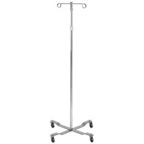 Drive Medical Economy Removable Top IV Pole with 2 Hook, Silver Vein