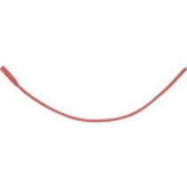 Amsino AMSure® Male Latex Red Rubber Urethral Catheter 16Fr 16", Sterile, Straight Tip, Radiopaque, Single-use, Individually Packed in Paper Poly Pouch