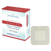 Simpurity Bordered Gauze Dressing, 4" x 4"