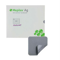 Mepilex Ag 4" X 5" Antimicrobial Foam Dressing, Silver, Sterile
