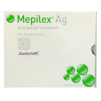 Mepilex Ag Antimicrobial Soft Silicone Foam Dressing With Silver 6" X 6"