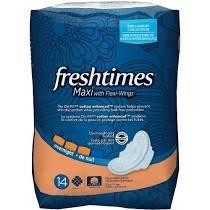 First Quality Freshtimes® Maxi Sanitary Pads, with Flexi-Wings, Long Super, Unscented