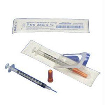 Monoject™ SoftPack Insulin Syringe with 29G x 1/2" L Needle and Accu-tip™ Flat Plunger Tip 3/10mL Capacity