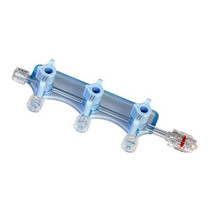Braun Intravenous Stopcock, Four-Way, with Spin-Lock Connector, 0.26mL Priming