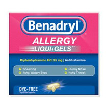 BenadrylAllergy LIQUI-GELSAntihistamine Drug, Dye-Free, 24 Capsules