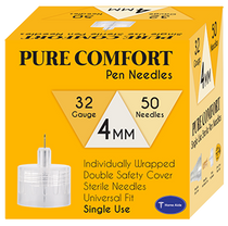 Homeaide Pure Comfort Pen Needles 32G 4mm 50ct