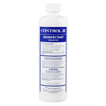 Control iii disinfectant germicide concentration 8 oz., should be mixed with tap water, does not cause dermatis