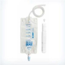 Merit Medical Systems Drainage Depot Bag with Soft Cloth backing, 600mL, Large Bore Tubing, Twist Drain Valve