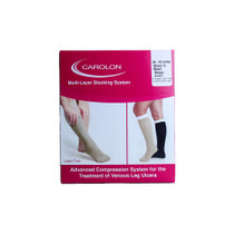 Carolon Company Health Support Vascular Knee-Length Hosiery Short Size D, Beige