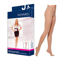 Sigvaris EverSheer Women's Compression Pantyhose, Closed Toe, Large Long, 15 to 20 mmHg, Suntan
