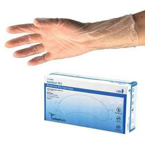 Cardinal Health Clear Vinyl Exam Gloves, Medium, Dinp-free