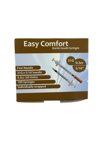 Homeaide Easy Comfort Insulin Syringe 31g 5/16" 0.33 Box /100