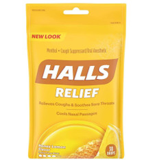 Halls Bag Honey Cough Drop 30ct