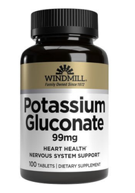Windmill Potassium Gluconate 99 mg Tablets 100ct