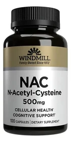 Windmill NAC N-Acetyl-Cysteine 500 mg Capsules