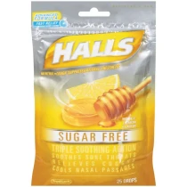 Halls Sugar Free Honey Lemon 25ct