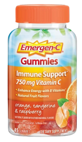 Emergen-C Vitamin C Gummies Orange, Raspberry & Tangerine 45ct
