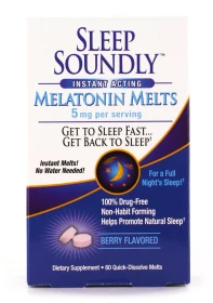 Sleep Soundly Melatonin 5 mg. Quick Melts
