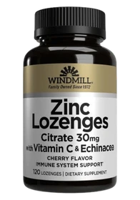 Windmill Zinc Lozenges Citrate 30 mg. with Vit C & Echinacea - Cherry 120ct