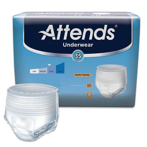 Attends Adult Pull-on Extra Absorbency Protective Underwear Medium 34" - 44"