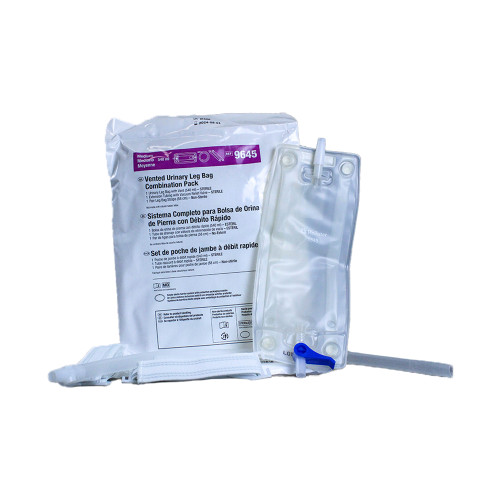 Vented Urinary Leg Bag Combination Pack, Medium 18 Oz.