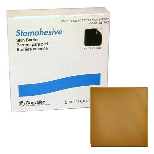 Stomahesive Skin Barrier Without Starter Hole, 4" X 4"