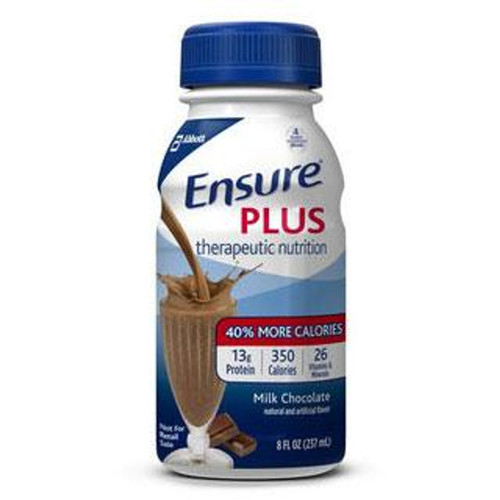 EnsurePlusReady-to-Drink Creamy Milk Chocolate Retail 8 oz/237mL Bottle, Gluten-free, Low Residue