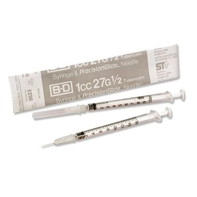 Tuberculin Syringe With Detachable Precisionglide Needle 27g X 1/2", 1 Ml (100 Count)