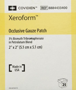 Xeroform Sterile Petrolatum Gauze Patch 2" X 2"