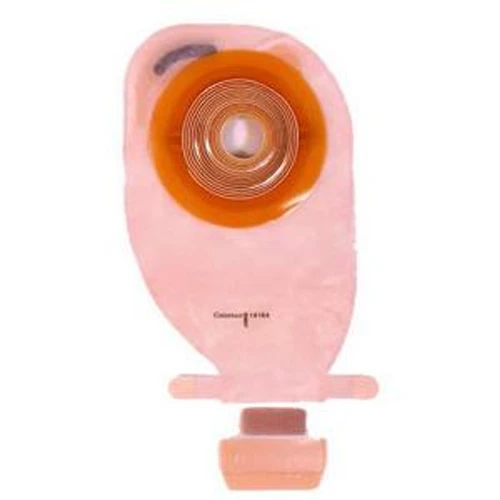 Coloplast AssuraOne-Piece Drainable Ileostomy Pouch, Belt Tabs, Filter, 11-1/4" L, Pre-Cut Skin Barrier, Convex, 1" Stoma