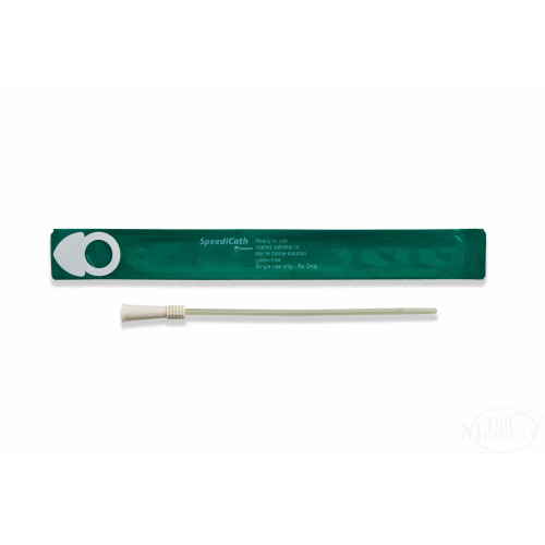 Coloplast Speedicath Female Intermittent Catheter, Straight, Lubricated, Sterile, PVC, 16Fr, 6" L