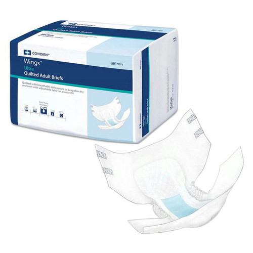 Wings Ultra Quilted Adult Briefs, Extra Heavy Absorbency, Medium 32" - 44" - POSSIBLE SUBSTITUTE FOR ITEM # HU222453 Wings Ultra Quilted Adult Briefs, Extra Heavy Absorbency, Medium 32" - 44" - POSSIBLE SUBSTITUTE FOR ITEM # HU222453